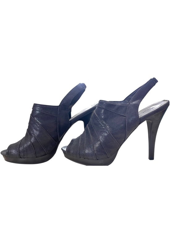 FIONI Clothing Shoes - FIONI Clothing Gun Metal Black Peep-Toe Slingback High Heels